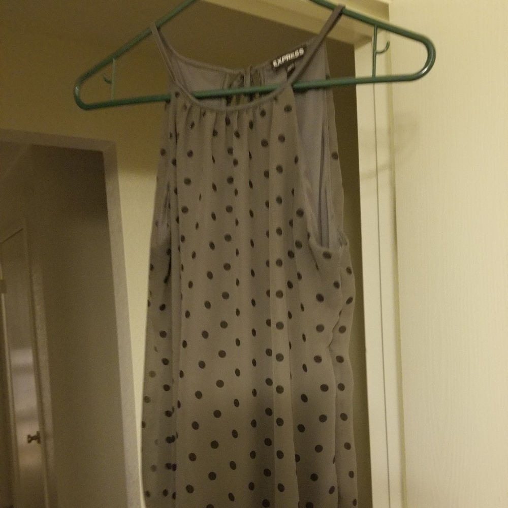 Express chiffon sleeveless PolkaDot S